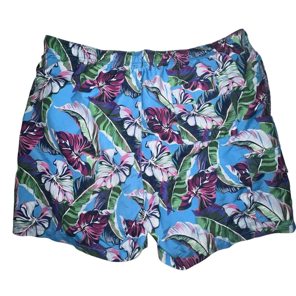 Tommy Bahama Men Bahama Naples Lets Be Fronds Swim Trunks Beach Hut Blue XL NWOT - Picture 3 of 12
